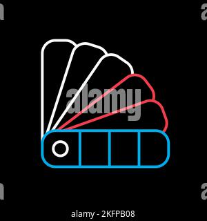 Paper color palette vector on dark background icon. Construction, repair and building. Graph symbol for your web site design, logo, app, UI Stock Vector