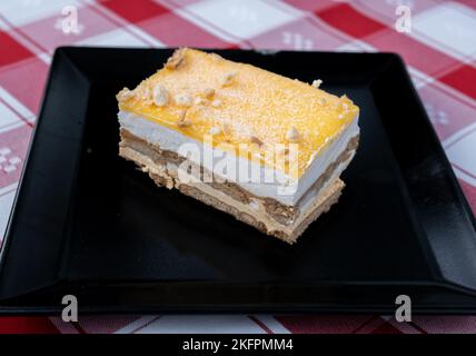 Traditional portuguese dessert made with eggs, cake, ice cream and cookies Stock Photo