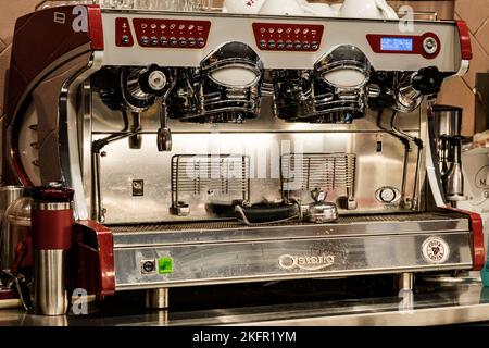 Epsom, Surrey, London UK, November 19 2022, Costa Coffee Shop Industrial Espresso Machine Or Equipment With No People Stock Photo