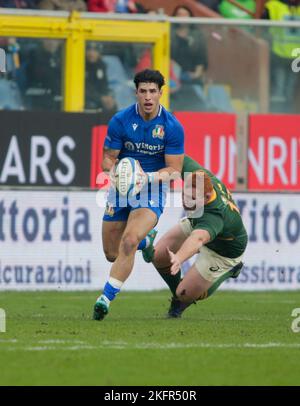 Genova, Italy. 19th Nov, 2022. during the ANS - Autumn Nations Series Italy, rugby match between Italy and South Africa on 19 November 2022 at Luigi Ferrarsi Stadium in Genova, Italy. Photo Nderim Kaceli Credit: Independent Photo Agency/Alamy Live News Stock Photo