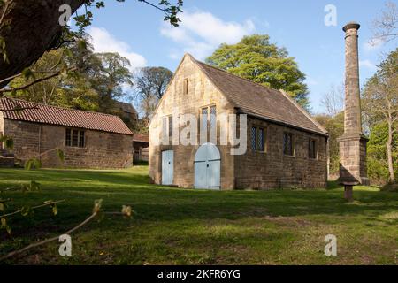 the Pump House stone centre, Hardwick Hall, Derbyshire, England Stock Photo