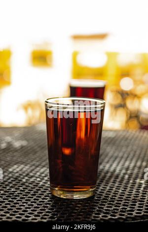 glasses with sherry on a table Stock Photo