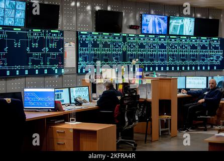 Bucharest, Romania - November 18, 2022: The Bucharest Metro Dispatch Center is opened to the public on the occasion of the 43rd anniversary of the Buc Stock Photo