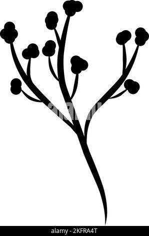 A vertical editable vector of a sketched plant on a white background Stock Vector