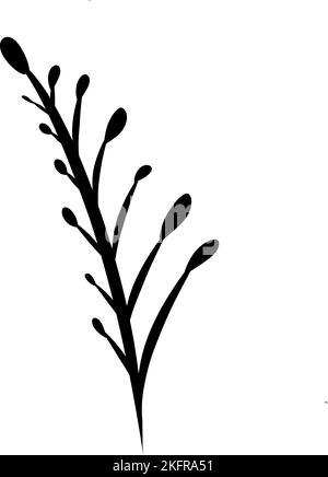 A vertical editable vector of a sketched plant on a white background Stock Vector