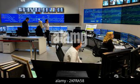 Bucharest, Romania - November 18, 2022: The Bucharest Metro Dispatch Center is opened to the public on the occasion of the 43rd anniversary of the Buc Stock Photo