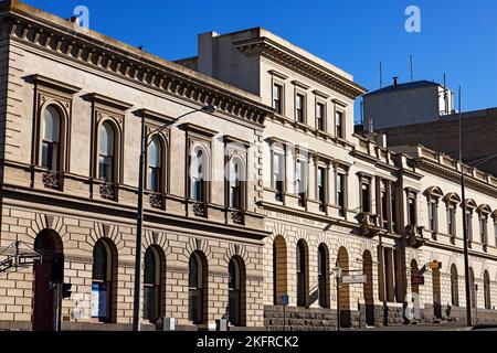 Ballarat Australia /  Ballarat's beautiful grand goldrush era bank buildings in Lydiard Street. Stock Photo