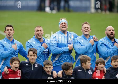 Genova, Italy, 19/11/2022, Italy’s players during the ANS - Autumn Nations Series Italy, rugby match between Italy and South Africa on 19 November 2022 at Luigi Ferrarsi Stadium in Genova, Italy. Photo Nderim Kaceli Stock Photo