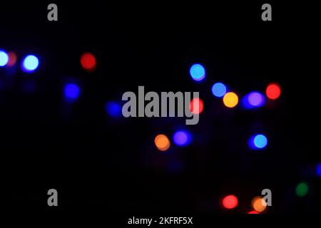 colorful blur lamp light on black background Stock Photo