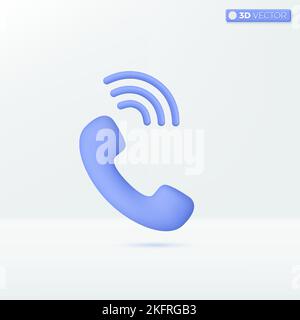 Ringtone from phone icon symbols. bad talk, say no, cancle, do not, bad news concept. 3D vector isolated illustration design. Cartoon pastel Minimal s Stock Vector