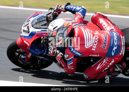 Phillip Island, Australia, 20 November, 2022. Xavi Vierge of Spain  on the Team HRC Honda during Superpole at The 2022 FIM World Superbike Championship at The Phillip Island Circuit on November 20, 2022 in Phillip Island, Australia. Stock Photo