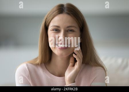 Head shot portrait of beautiful young woman Stock Photo
