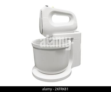 Food processor isolated on white background. Kitchen electric mixer isolated. Housing powerful food chopper machine Stock Photo