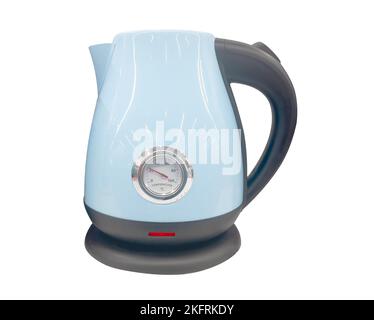 Electric kettle isolated on white background. Metal electric kettle isolated. Modern water kettle Stock Photo