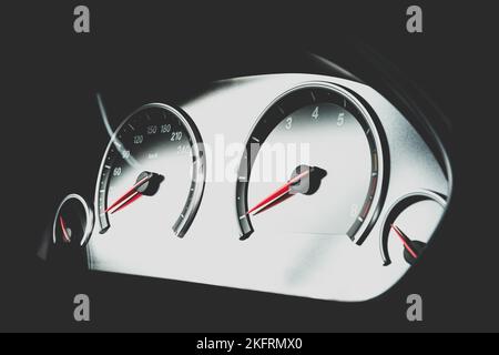 Close up shot of a speedometer in a car Stock Photo