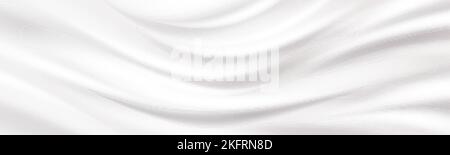 Texture of white cosmetic cream, sunscreen, milk or yogurt surface with ripple and waves. Abstract background with liquid dairy product splash or smoo Stock Vector