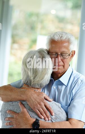 Ill always be here for you. a senior man consoling his wife. Stock Photo