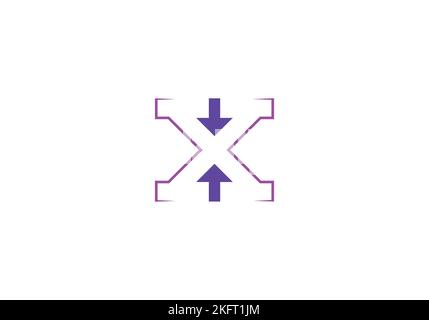 Letter X logo design template with up down arrow Stock Vector