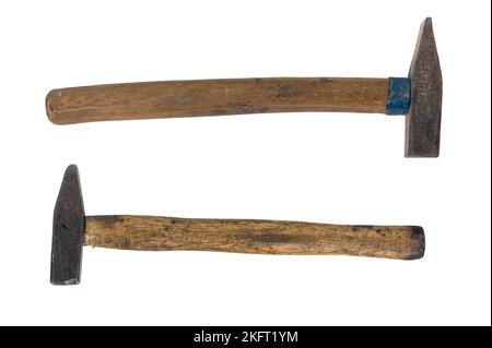 Old hammer isolated on white background Stock Photo
