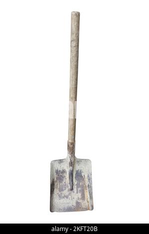rusty square point shovel. isolated on white background Stock Photo