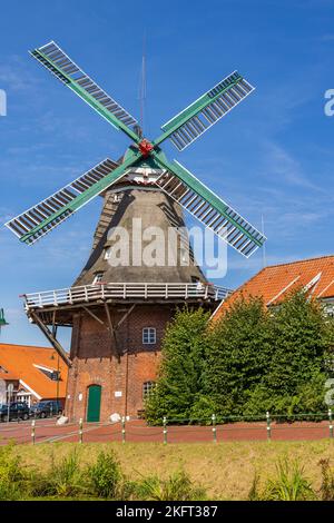 Gallery windmill in Ostgroßefehn, East Frisia, Lower Saxony, Germany, Europe Stock Photo