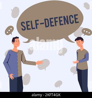 Text caption presenting Self Defense, Word for the act of defending one ...