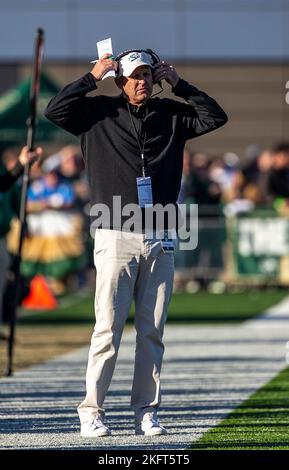 Hornet Stadium. 19th Nov, 2022. U.S.A. Sacramento State head coach Troy Taylor on the sideline during the NCAA Causeway Classic Football game between UC Davis Aggies and the Sacramento State Hornets. Sacramento State beat UC Davis 27-21 at Hornet Stadium. Thurman James/CSM/Alamy Live News Stock Photo
