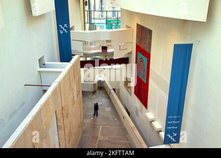 Interior with tourist National Museum of Scotland,  Chambers St, Edinburgh EH1 1JF Stock Photo