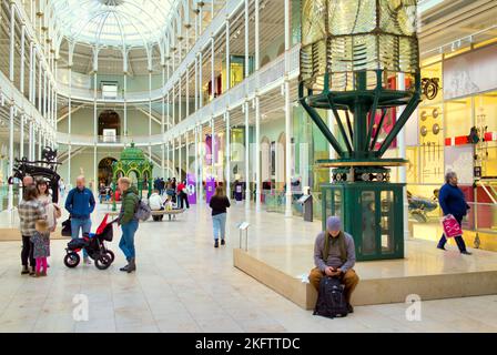 Interior with tourists National Museum of Scotland,  Chambers St, Edinburgh EH1 1JF Stock Photo