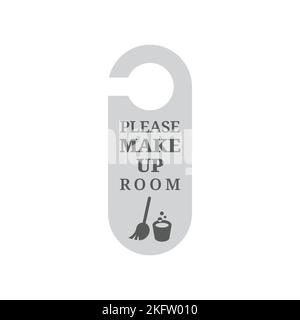 Please do not disturb vector sign. Hotel make up room tag hanger. Stock Vector