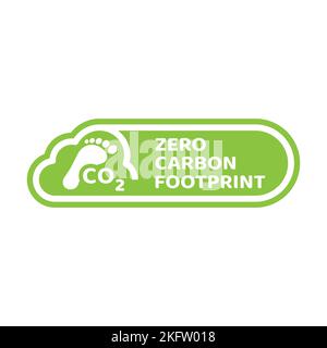 Co2 neutral green vector sticker. Zero Carbon Dioxide footprint label. Stock Vector