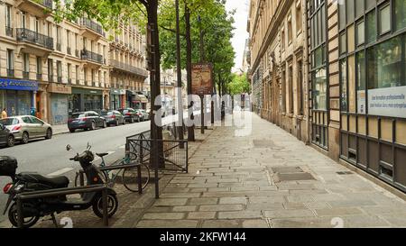 PARIS, FRANCE - AUGUST 09, 2015: street level view of Paris in the daytime Stock Photo