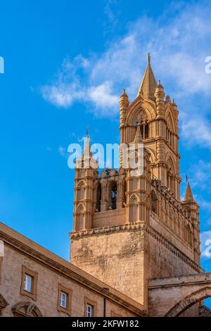 View of the bell tower of the Cattedrale di Palermo in Sicily, Italy Stock Photo