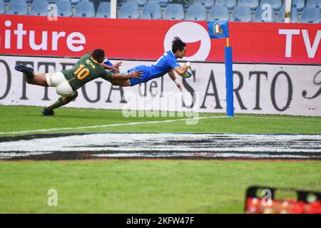 during the ANS - Autumn Nations Series Italy, rugby match between Italy and  South Africa on 19 November 2022 at Luigi Ferrarsi Stadium in Genova,  Italy. Photo Nderim Kaceli - SuperStock