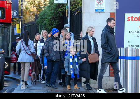 20th November 2022; Stamford Bridge, Chelsea, London, England: Womens Super League Football, Chelsea Women versus Tottenham Hotspur Women; Fans arriving. Stock Photo