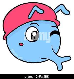 A cute ant with a hat cartoon character isolated on the white background Stock Vector