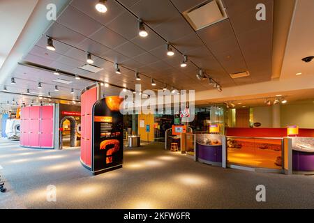 New York, SEP 11 2014 - Interior view of the New York Hall Of Science Stock Photo