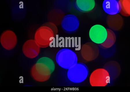 abstract blurred of blue and silver glittering shine bulbs lights background:blur of Christmas wallpaper decorations concept.xmas holiday festival bac Stock Photo