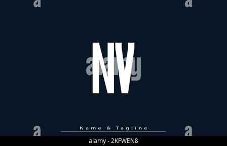 Alphabet letters Initials Monogram logo NV , VN Stock Vector