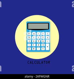 Basic calculator with set of digits isolated on white. Flat design. EPS 10 vector illustration. Stock Vector