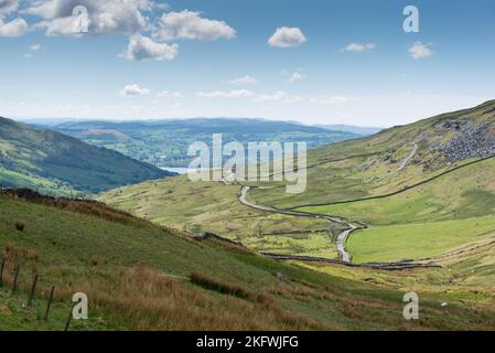 Taken on 21 May 2019 Kirkstone Pass, Lake District in the UK. Winding Road. The Struggle Stock Photo