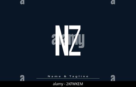 Alphabet letters Initials Monogram logo NZ , ZN Stock Vector