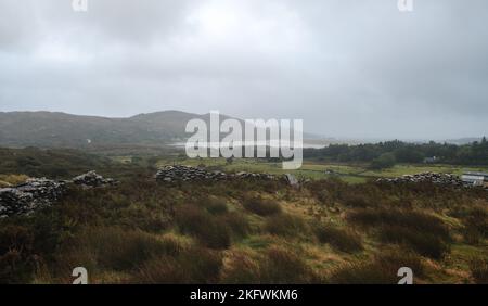 A view of the historic Caherdaniel stone fort in County Kerry, Republic of Ireland. Stock Photo