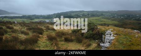 A view of the historic Caherdaniel stone fort in County Kerry, Republic of Ireland. Stock Photo