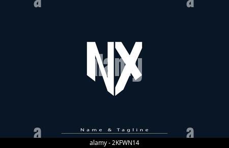 Alphabet letters Initials Monogram logo NX , XN Stock Vector