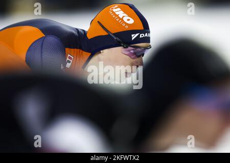 HERENVEEN - Joy Beune in action on the 1500 meters during the second