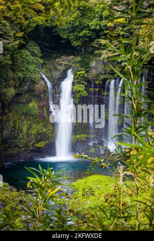 Scenic view of shira-ito waterfalls on summer day in Japan nobody Stock Photo