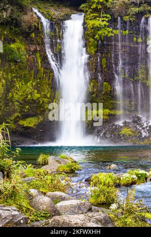 Scenic view of shira-ito waterfalls on summer day in Japan nobody Stock Photo