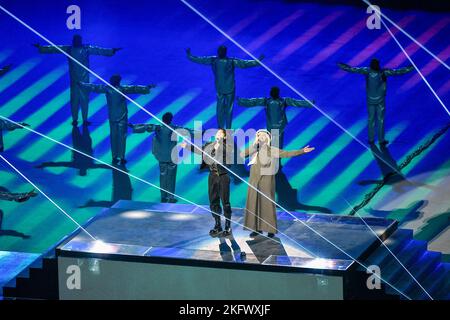 Al Khor, Qatar. 20th Nov, 2022. AL KHOR, QATAR - NOVEMBER 20: Jung Kook of BTS prior to the Group A - FIFA World Cup Qatar 2022 match between Qatar and Ecuador at Al Bayt Stadium on November 20, 2022 in Al Khor, Qatar (Photo by Pablo Morano/BSR Agency) Credit: BSR Agency/Alamy Live News Stock Photo