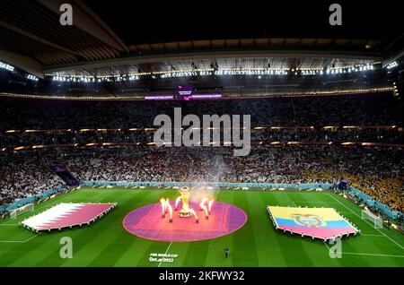 25th November 2022; Al Bayt Stadium, Al Khor, Qatar; FIFA World Cup  Football, England versus USA; England fan kissing a replica FIFA World Cup  trophy Credit: Action Plus Sports Images/Alamy Live News